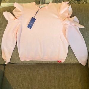 NWT pink Rebecca Minkoff cold shoulder sweatshirt
